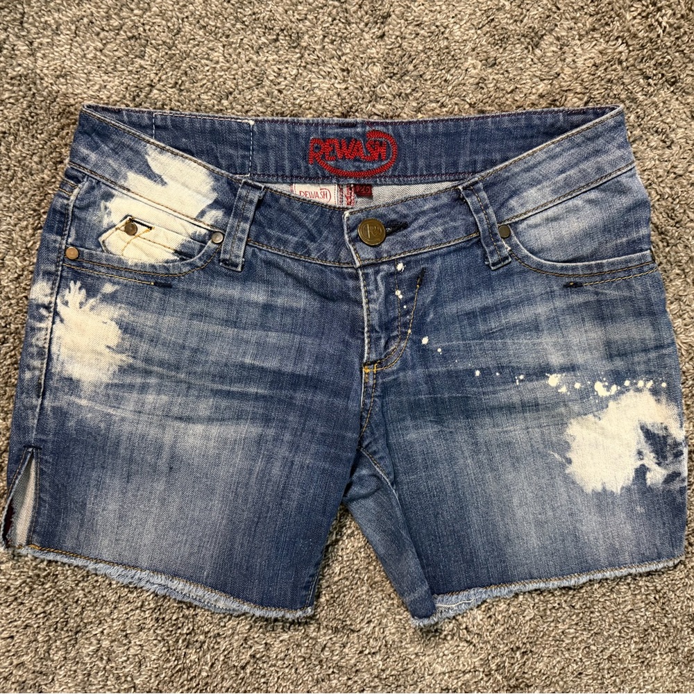 Y2k Rewash Blue Distressed Jean Shorts
